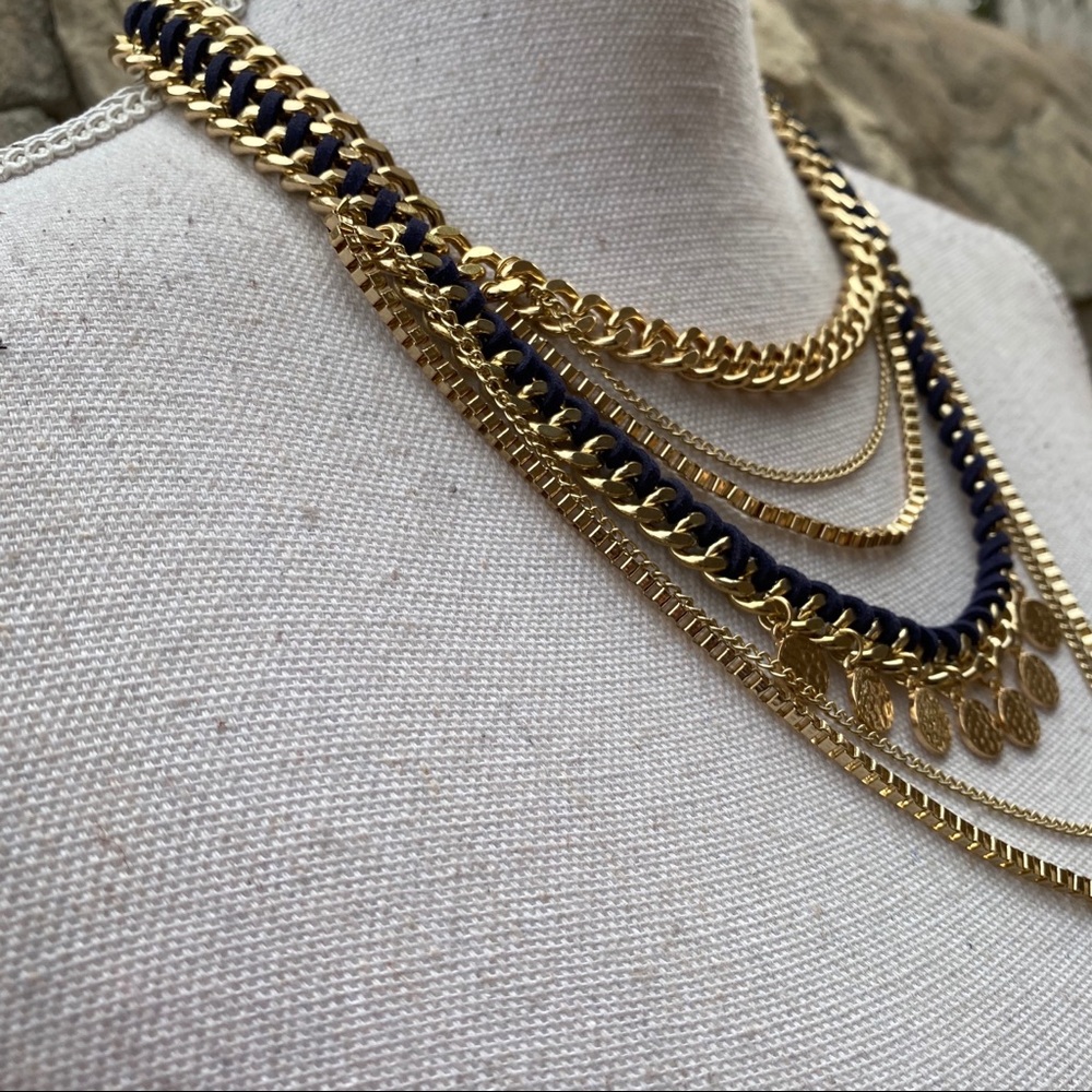 NWT Romolo gold/blue necklace casual - Picture 6 of 6